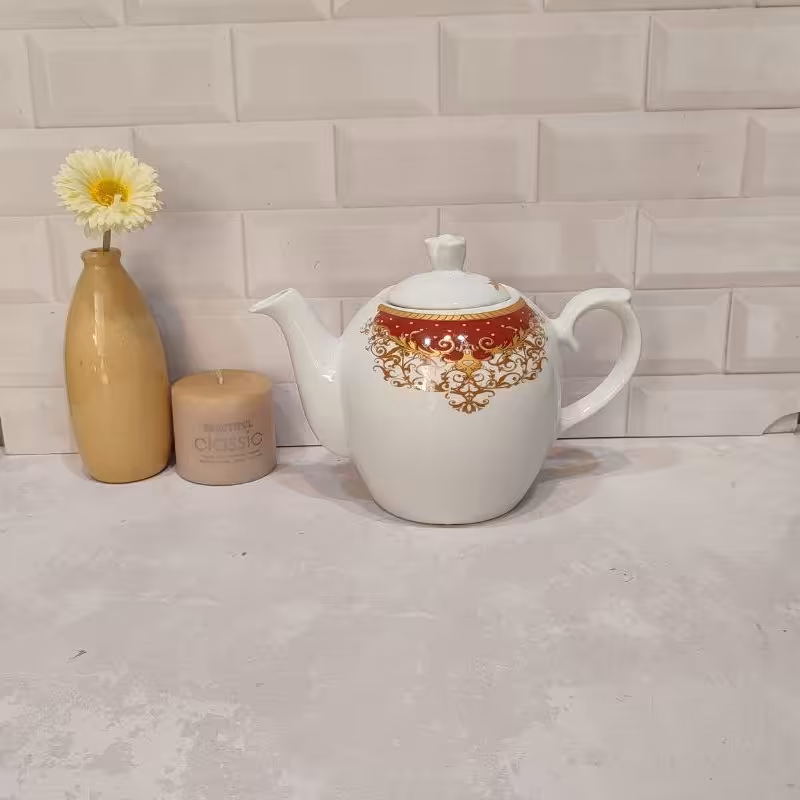 قوری چایی کد 653 قوری چینی مناسب چایی دمنوش طراحی زیبا خاص باکیفیت مقاوم 