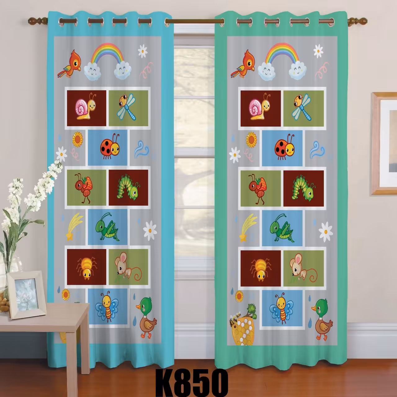 رو تختی یک نفره سه بعدی طرح حشرات کوچولو