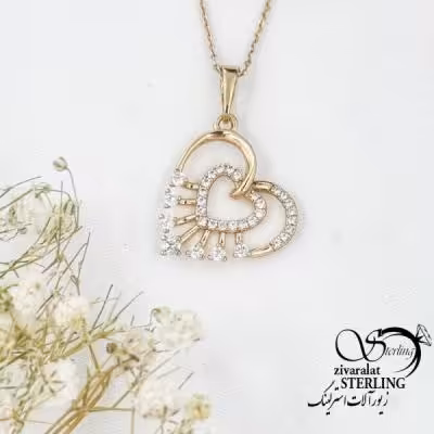 گردنبند قلب جواهری فول نگین برند ژوپینگ کد 17658