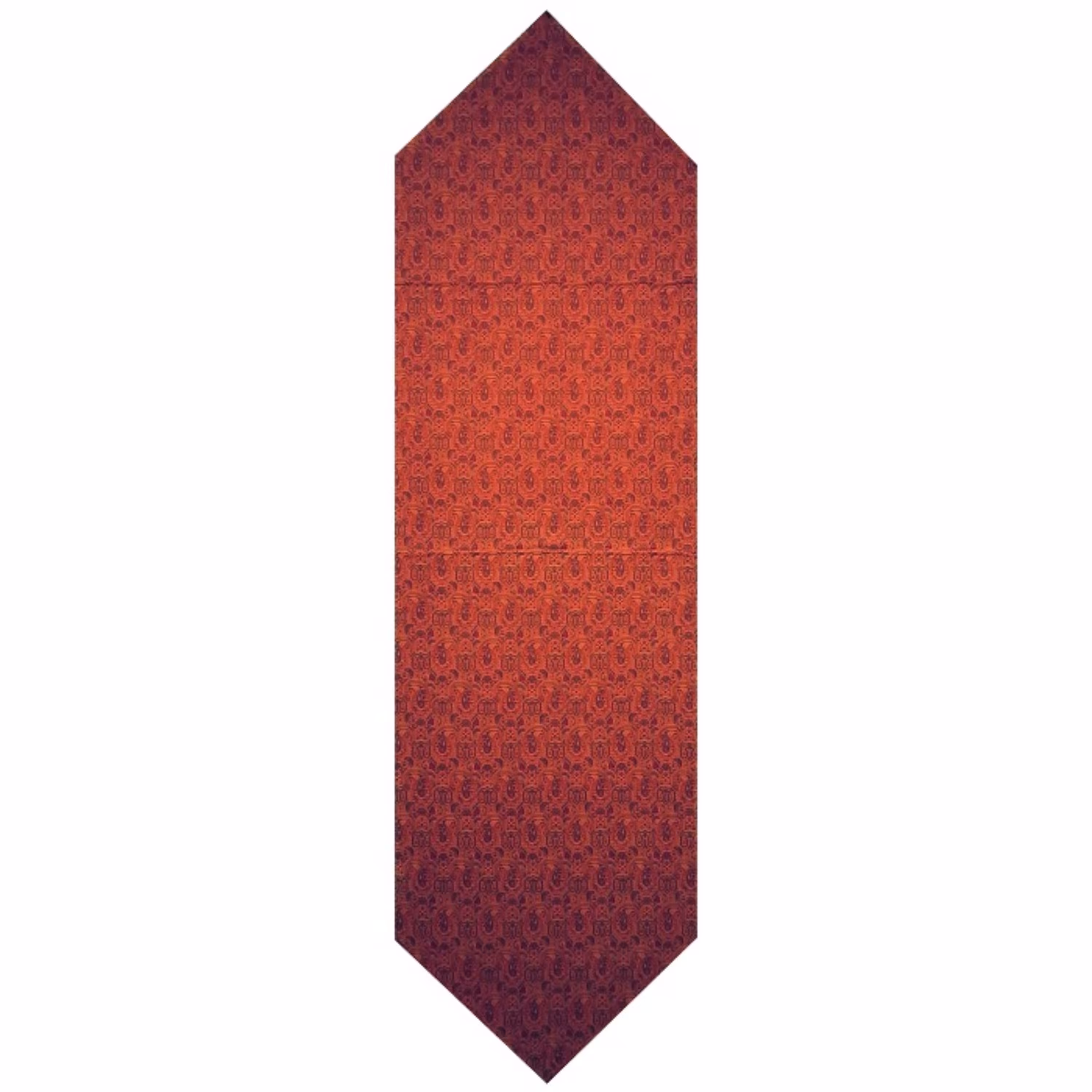 رومیزی رانر ترمه ابریشم  کد TRRA7  رنگ قرمز آستر زرشکی