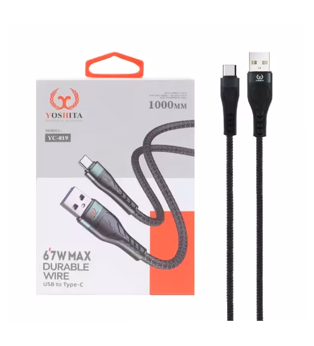 کابل شارژ فست Type-C یوشیتا مدل YC-019