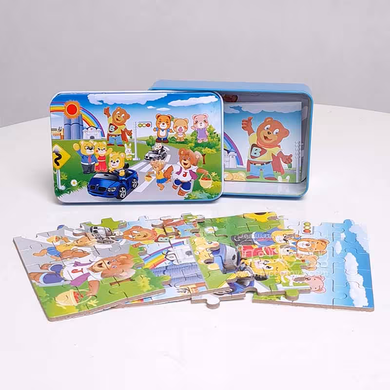 پازل شهر شلوغ  قوطی فلزی 60 تکه کد jd6043