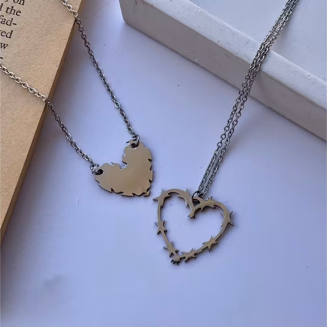 گردنبند قلب دو تیکه ست دخترانه پسرانه