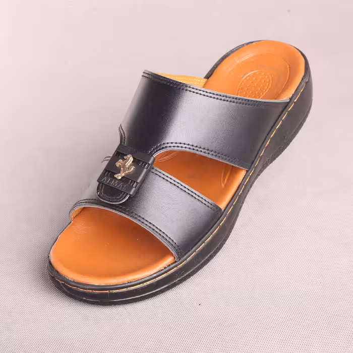 دمپایی صندل مردانه چرم مدل المطراش سایز 40 تا 45 رنگ مشکی و قهوه ای