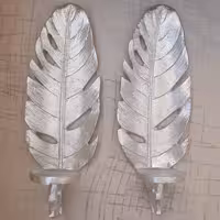 شمعدان دیواری ورق طلا طرح برگ مجموعه دو عددی