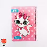 دفتر مشق 50 برگ سیمی طرح گربه ملوس آتی