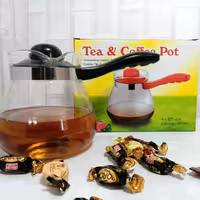 شیرجوش پیرکس 1050سی سی دسته مشکی قهوه جوش قوری پیرکس دارای جعبه کادوئی 