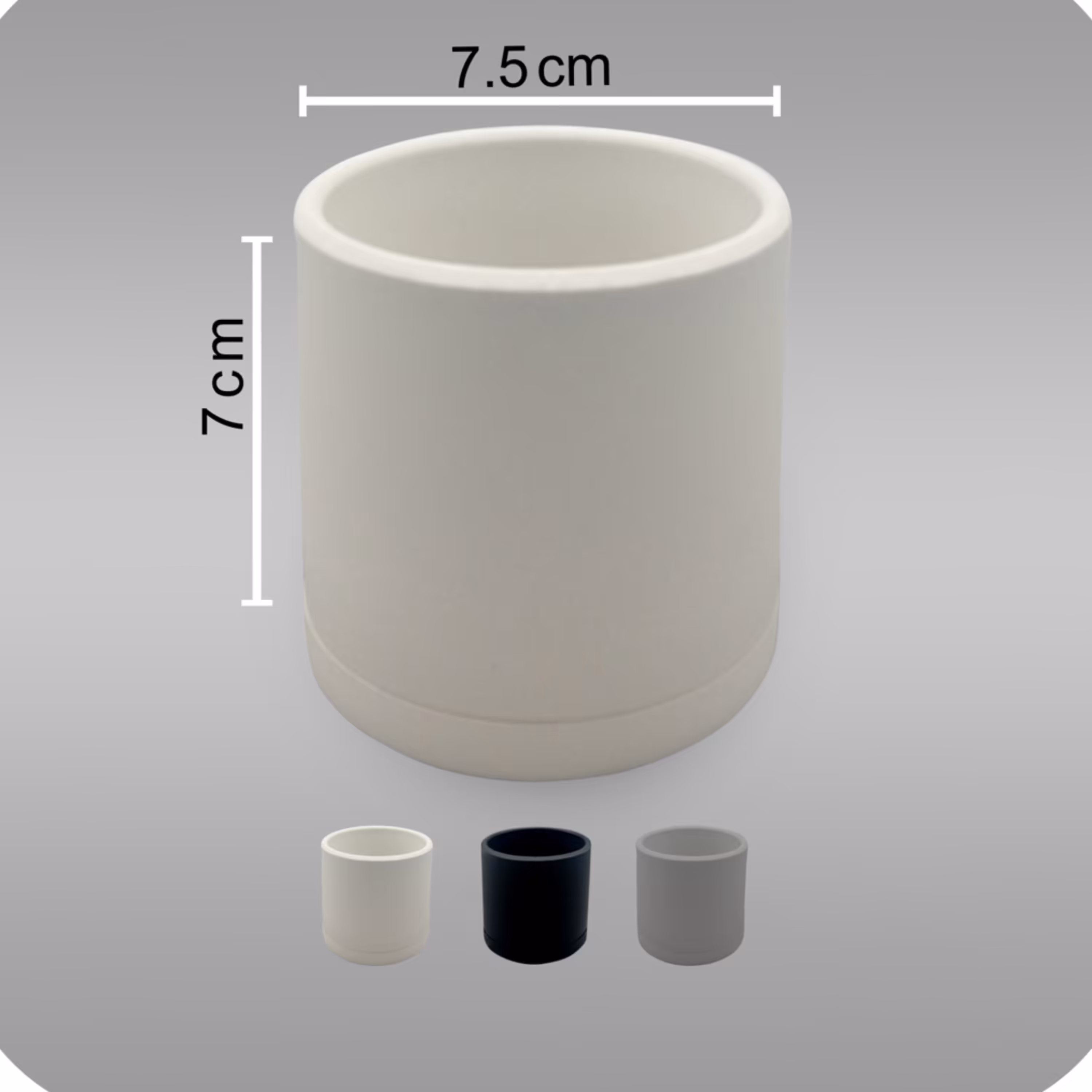 گلدان پلیمری استوانه به ابعاد 7 در 7 با رنگ بندی 