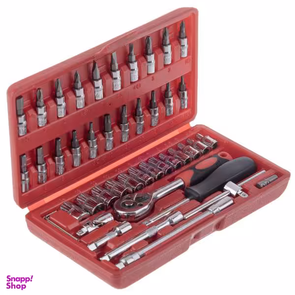 آچار و سری بکس و پیچ گوشتی ساتاگود (Satagood) مدل G-10028 مجموعه 46 عددی