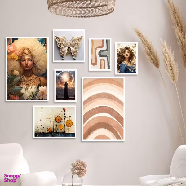 تابلو بکلیت طرح نقاشی سبک مدرن مدل W-1294 مجموعه 7 عددی