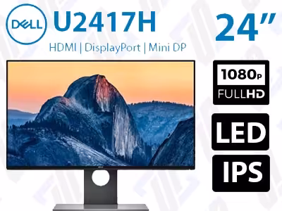 مانیتور استوک Dell U2417H فریم لس FHD LED IPS/PLS HDMI sRGB 99%