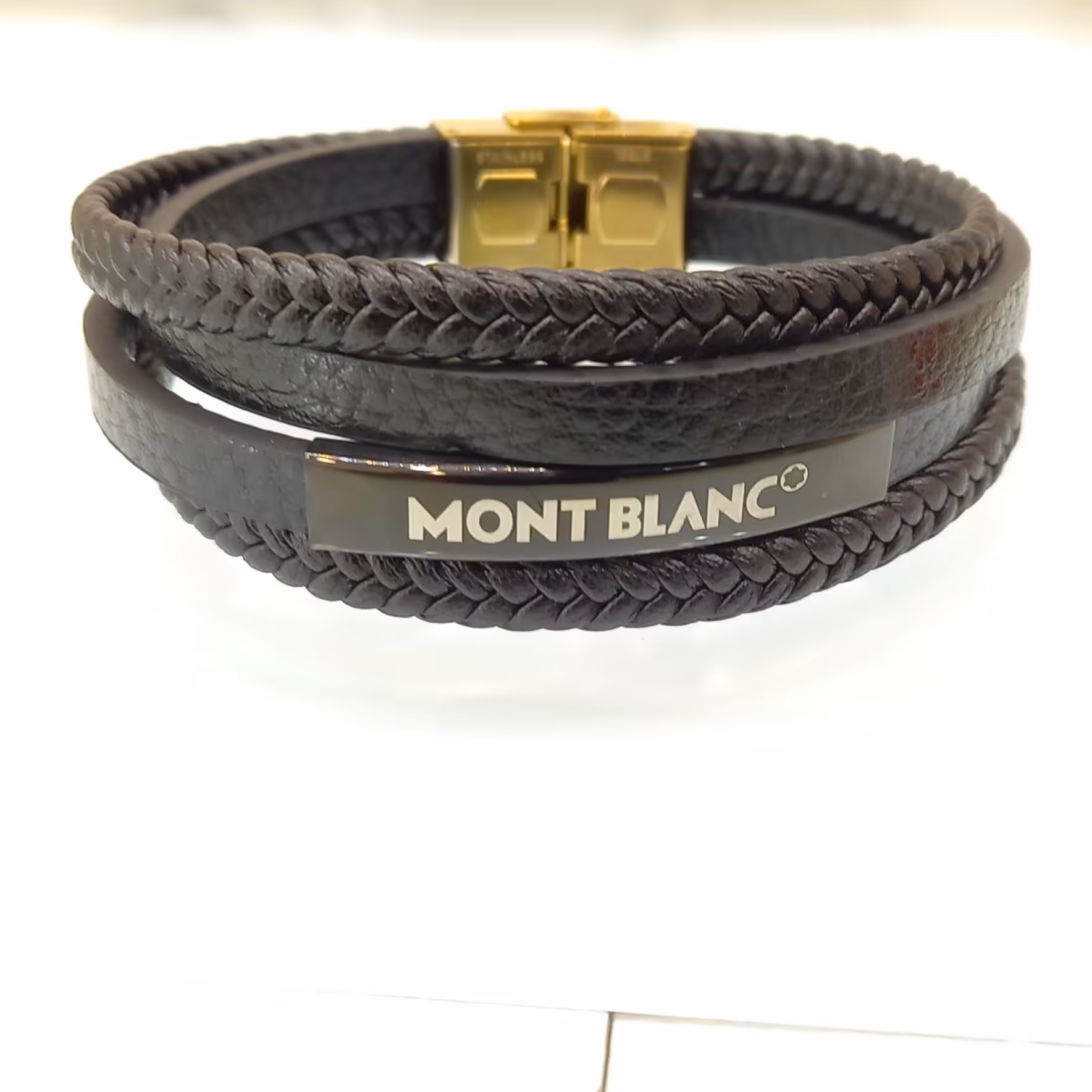 دستبندچرم مونت بلانک مشکی
