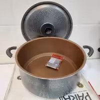 قابلمه گرانیتی سایز بزرگ پاراب سایز 42 ورق ضخیم (ویژه) گرانیت داخل مسی       رنگ بیرون مدادی (چکشی)