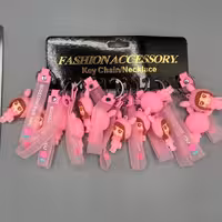 سر کلیدی سیلیکونی طرح دختر صورتی 