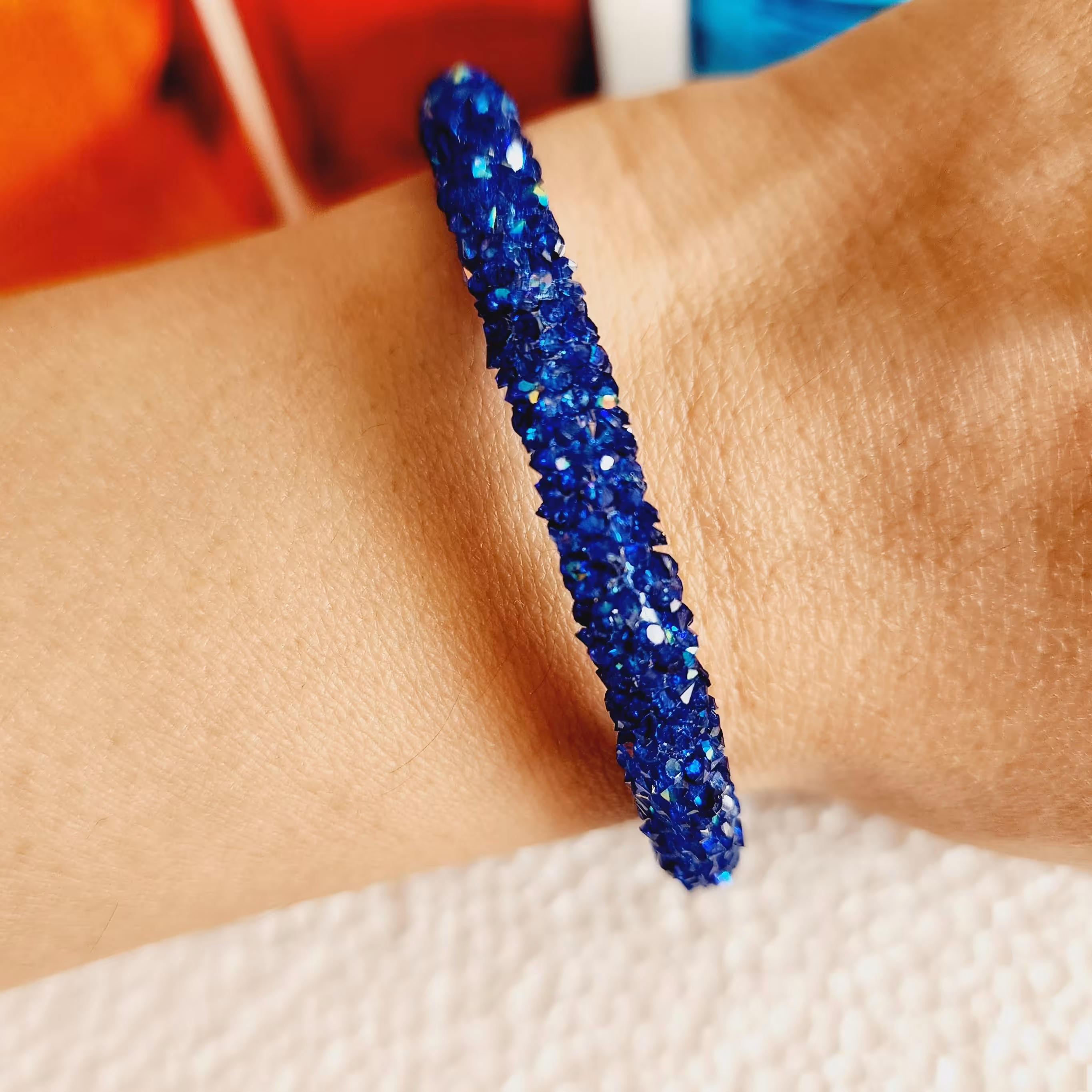 دستبند مگنتی آبی کاربنی