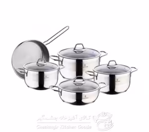 سرویس 9 پارچه قابلمه استیل برند کرکماز مدل فلورا کد 1987