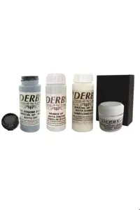 مراقبت کفش خاکستری مردانه و زنانه مجموعه رنگ آمیزی از چرم تیره 4 ست Derby