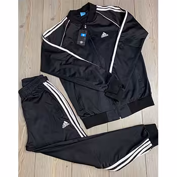 ست گرمکن شلوار مشکی ادیداس یقه سه سانت شلوار دمپا کش