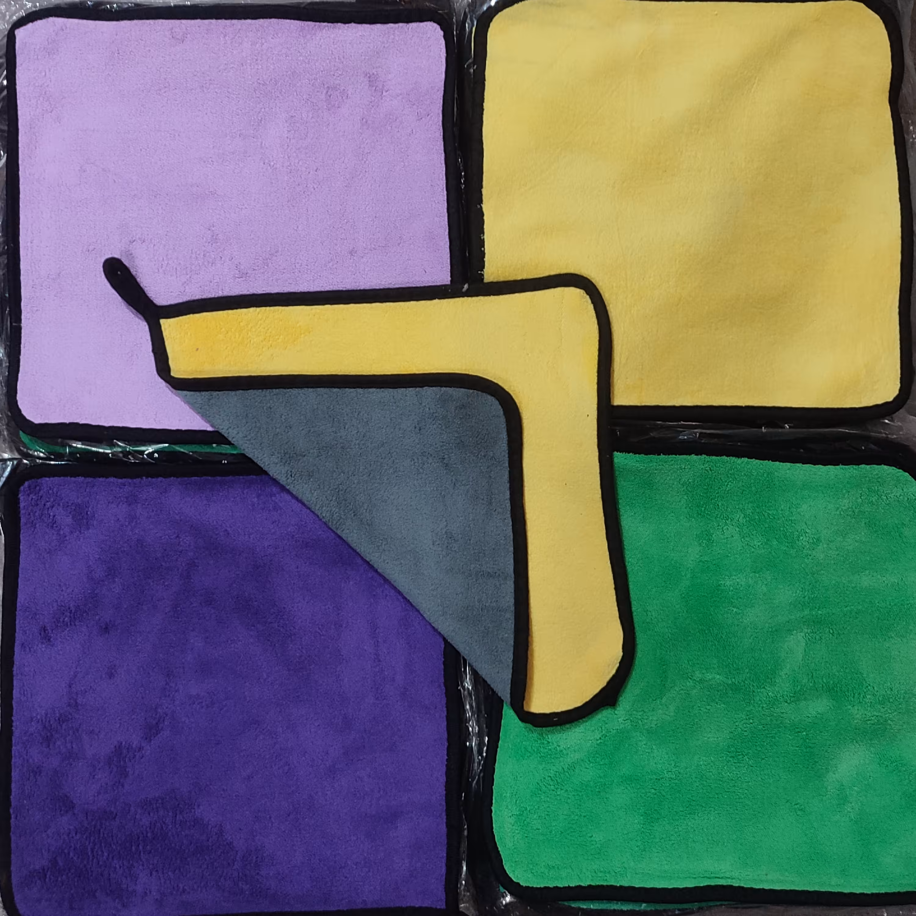 دستمال نانو دورو  دورنگ ضخیم  ابعاد 40در 40  بسته 12 عددی 