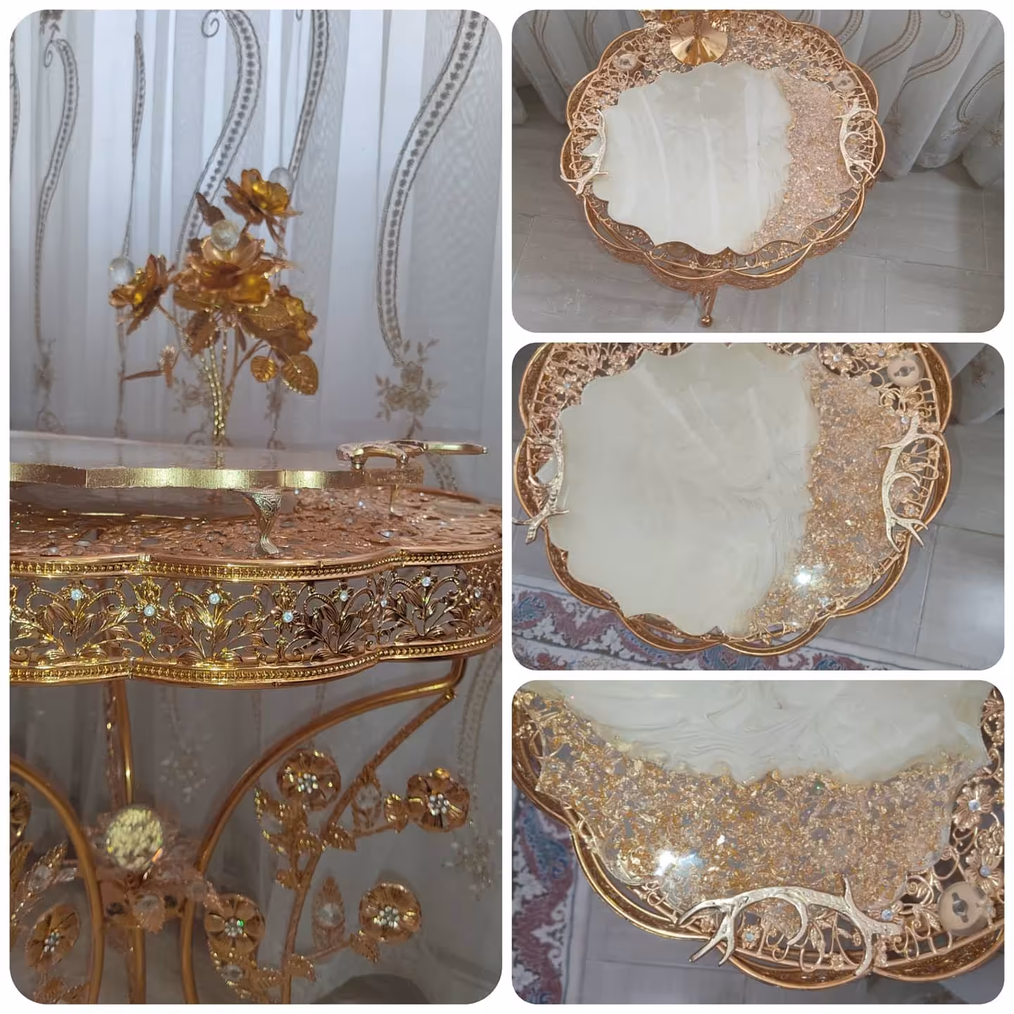 سینی سه لایه رزینی پایه دار دست ساز