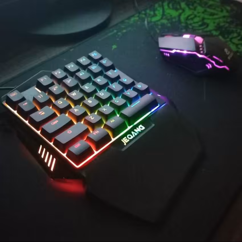 کیبورد و موس بازی جکنگ مدل JK-913 مناسب گیم در سیستم و گوشی موبایل (پس کرایه)