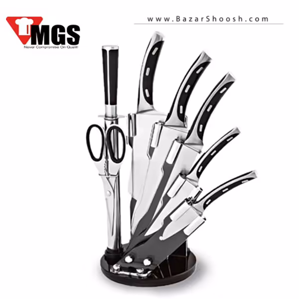 سرویس 9پارچه کارد و ساطور استیل MGS طرح 2