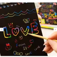 10عدد دفترچه یادداشت جادویی رنگی وحدت فانتزی جذاب و زیبا تخته ذغالی در عین حال رنگین اسکراچ برد