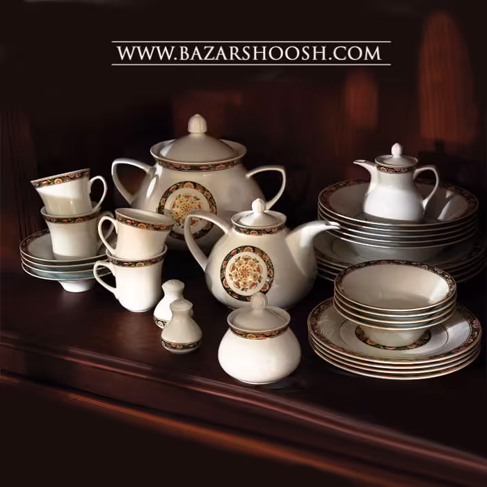 سرویس غذاخوری گلدن گاردن 12نفره چینی زرین سری شهرزاد درجه یک