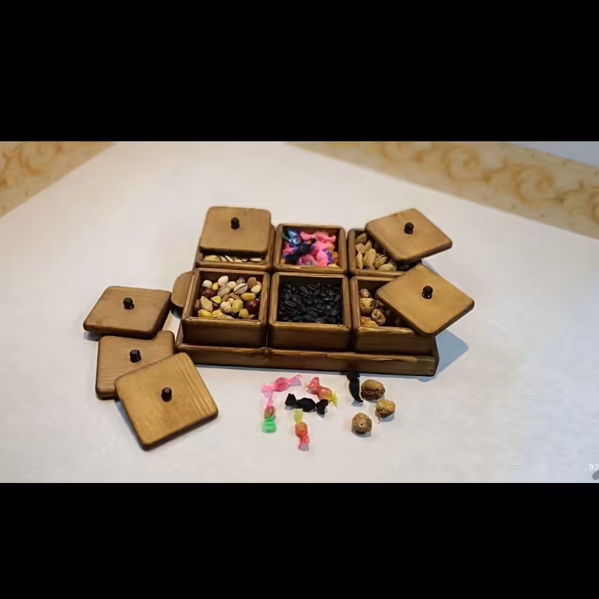 ست پذیرایی چوبی ترنج، سینی چوبی،کاسه چوبی