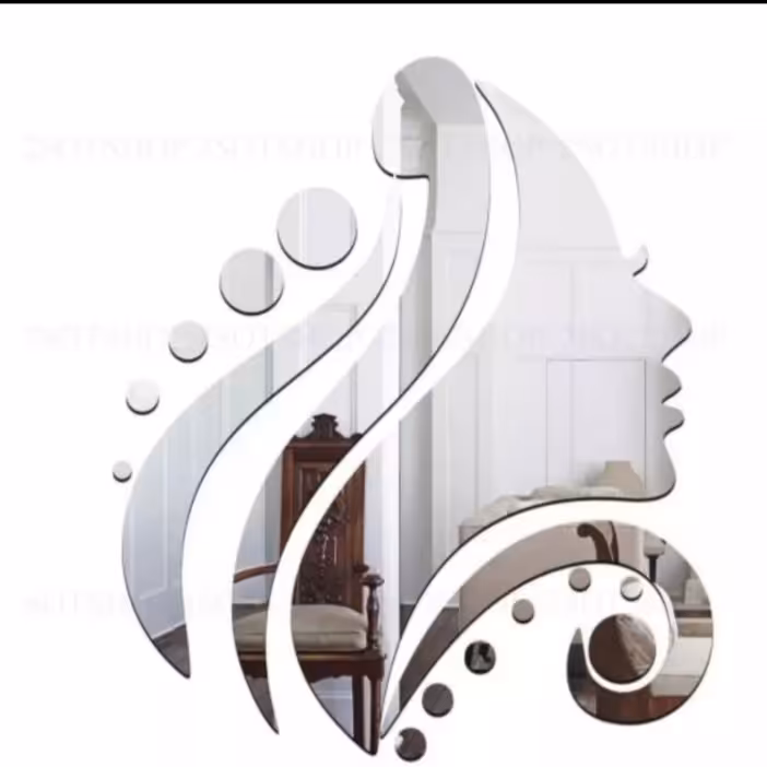 آینه دکوراتیو مولتی استایل طرح نیمرخ، در دو رنگ طلایی و نقره ای