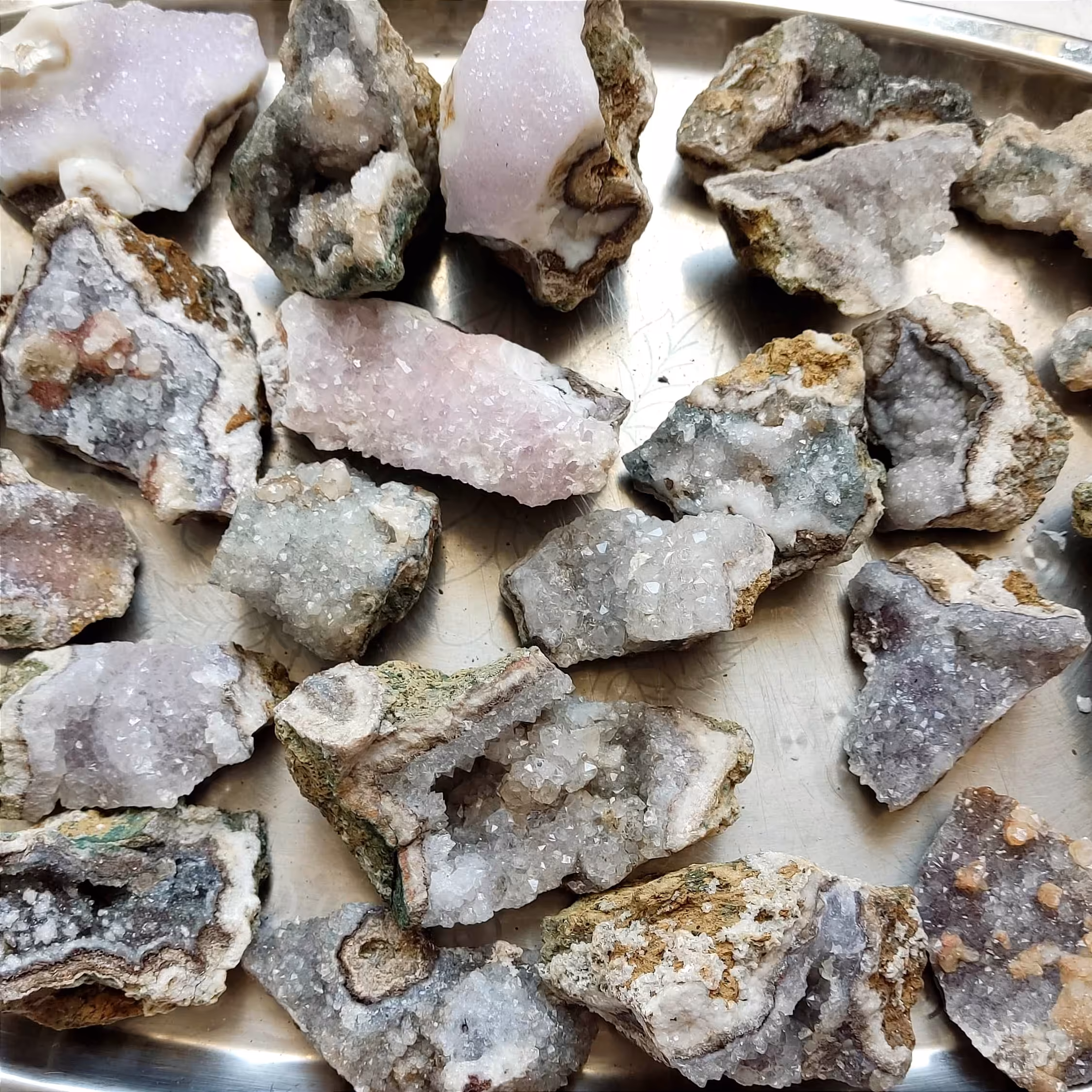 پک 24تایی راف رومیزی آمیتیست و کوارتز