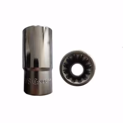 بکس بلند 28 میلیمتر 1/8-1 اینچ 12پر درایو 1/2 جنیوس GENIUS مدل 477836 بکس دیفرانسیل