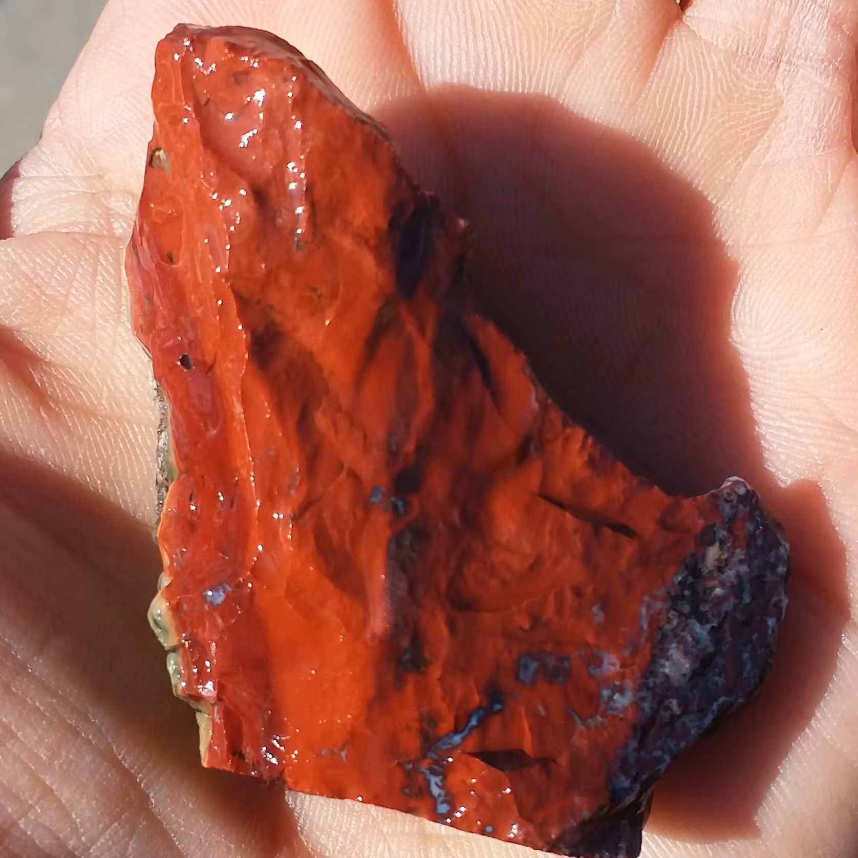 سنگ راف جاسپر منظره سرخ یا جاسپر خون 100 در صد طبیعی دیدنی خاص بی نظیر
