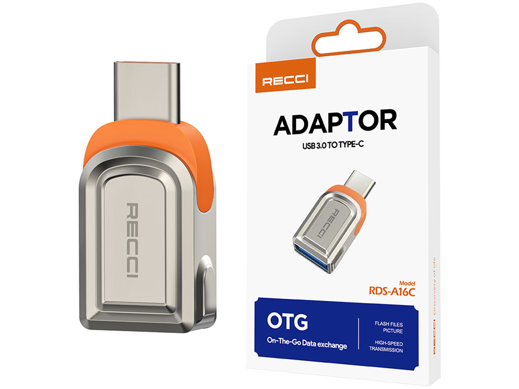 مبدل او تی جی یو اس بی به تایپ سی رسی  Recci Type-C to USB 30 OTG Adapter RDS-A16C