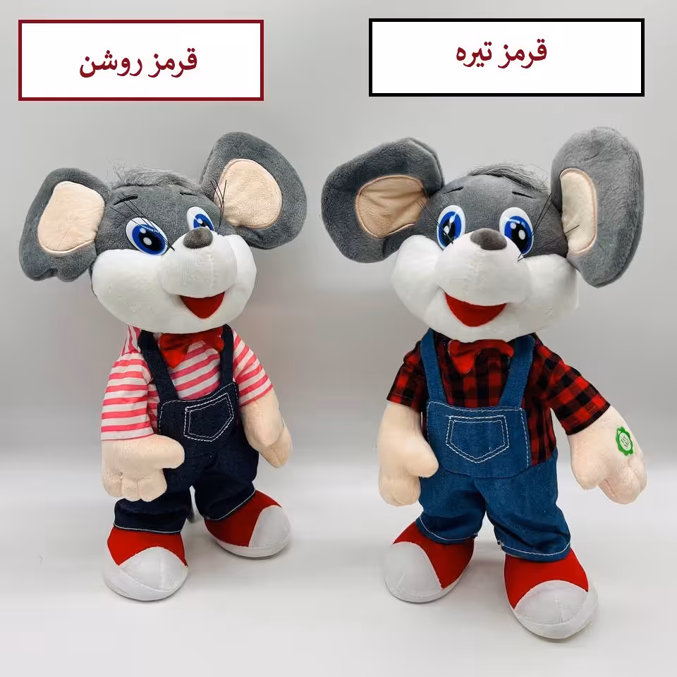 اسباب بازی وارداتی ربات موش رقصنده و موزیکال مدل روکش پولیشی ارتفاع 30 سانتی متر