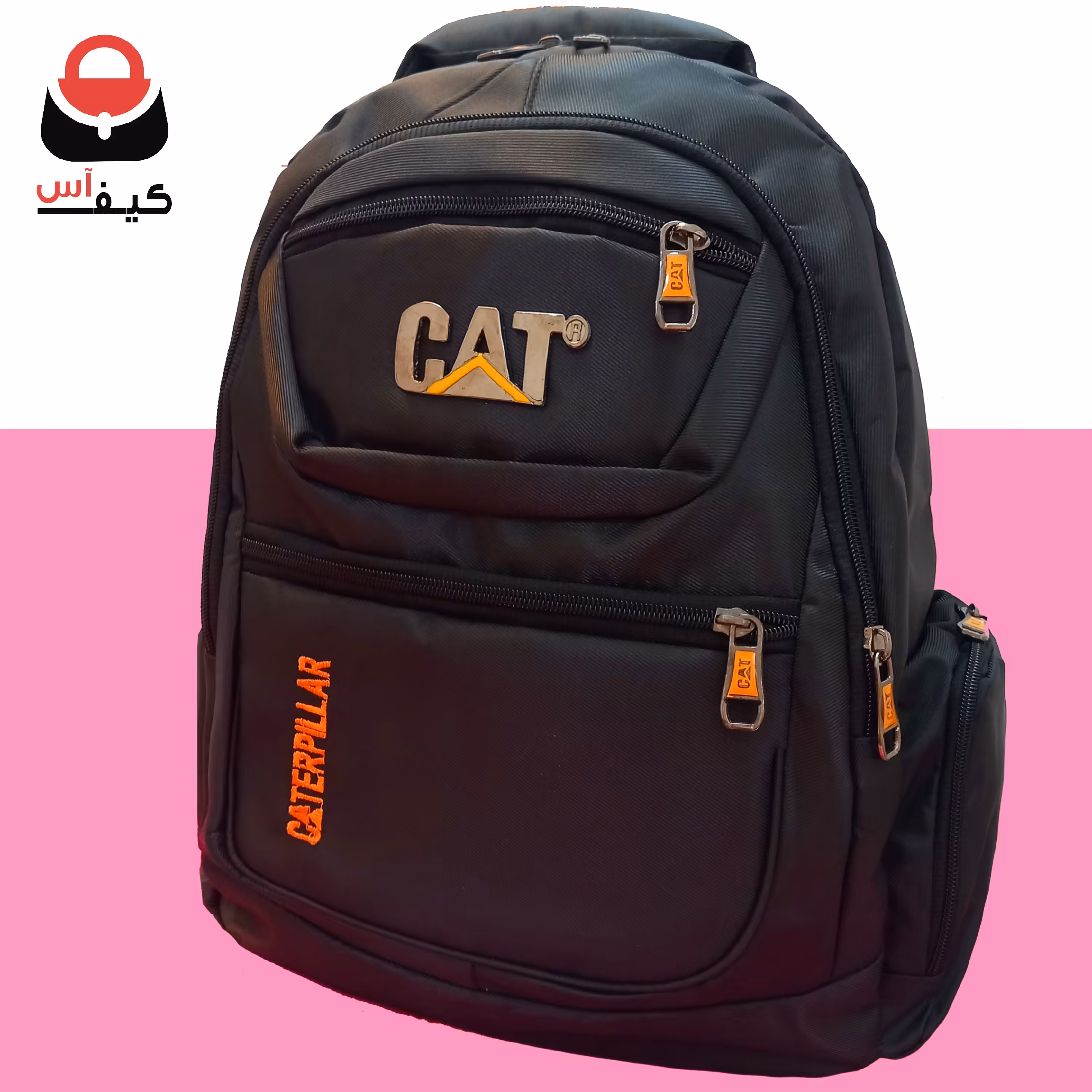 کوله پشتی مدرسه ای کت cat لپتاپی پشت طبی اسپورت شیک و جادار در دو رنگ با قیمت تخفیفی 