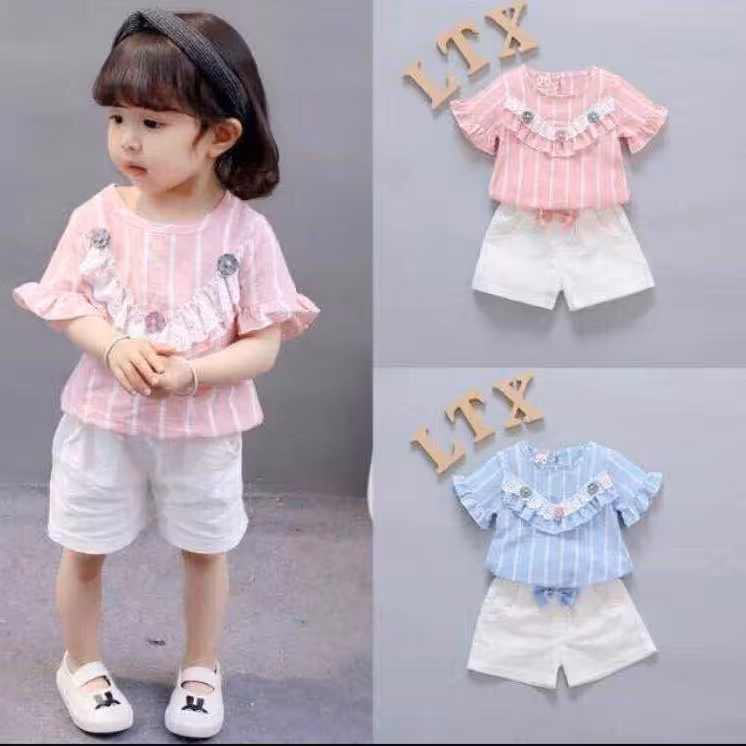 ست دوتیکه بلوز شلوارک خارجی