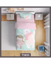 سرویس لحاف روتختی کودک یک نفره 5 تکه نوپه هوم Nopehome طرح بچگانه خرس کد T5855