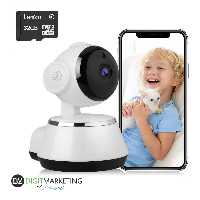 دوربین بی سیم کودک تحت شبکه به همراه رم 32 گیگ رایگان  مدل baby camera v380pro 