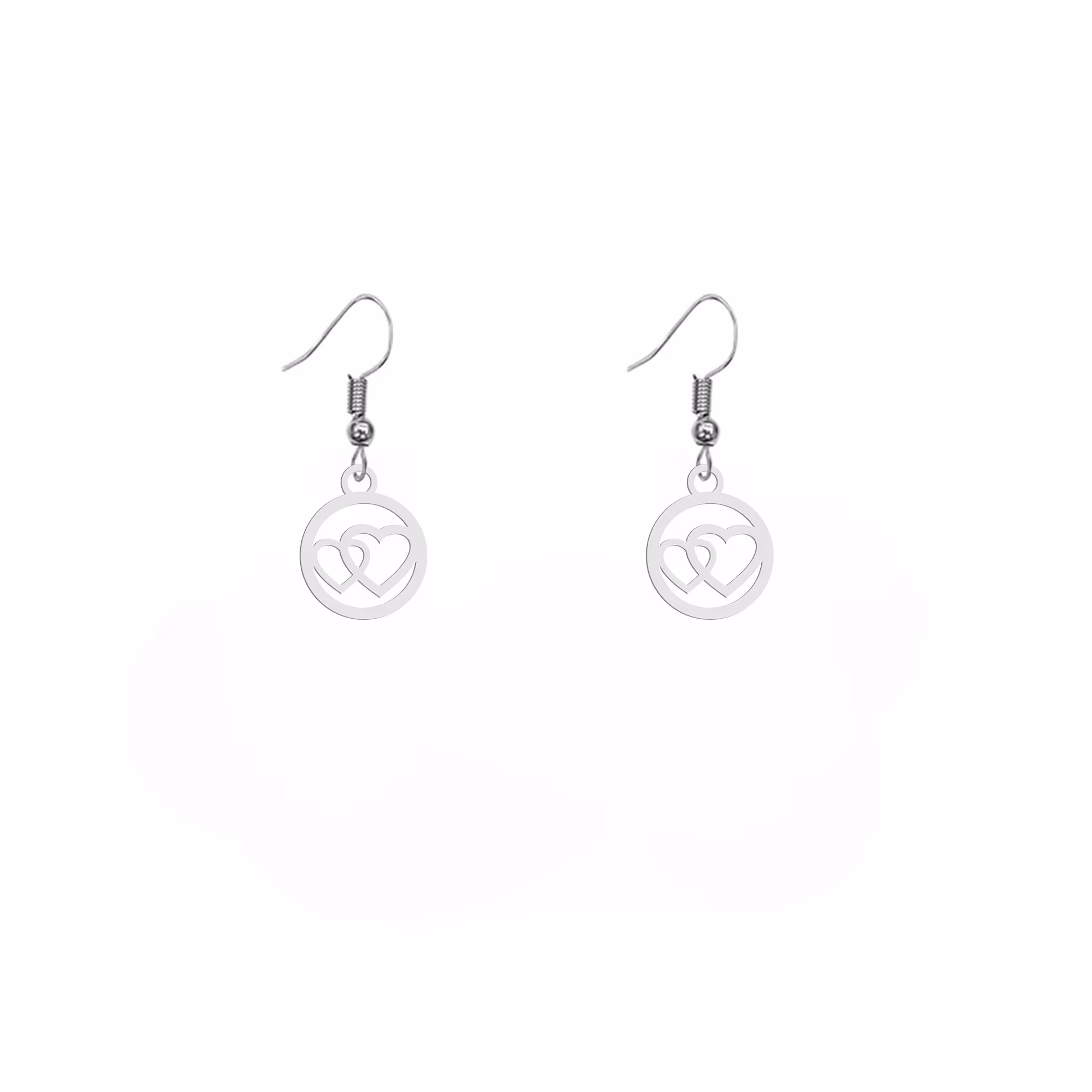 گوشواره هایکا گالری طرح قلب و دایره کد ha20