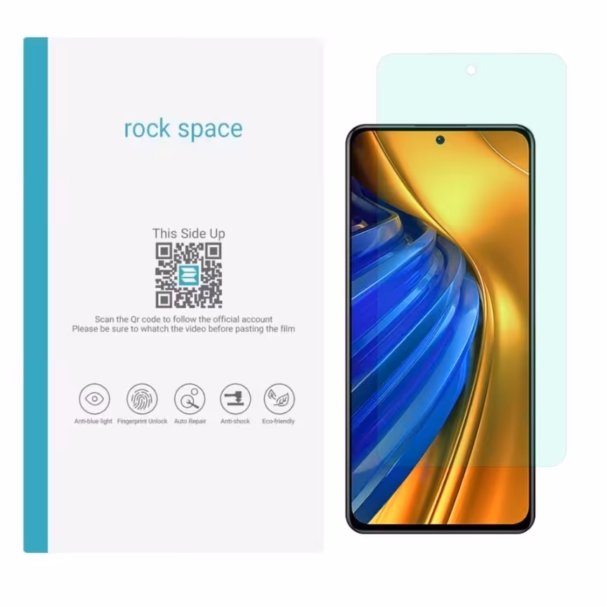  گلس شیائومی POCO F4 مدل نانو هیدروژل گرین لایت برند راک اسپیس