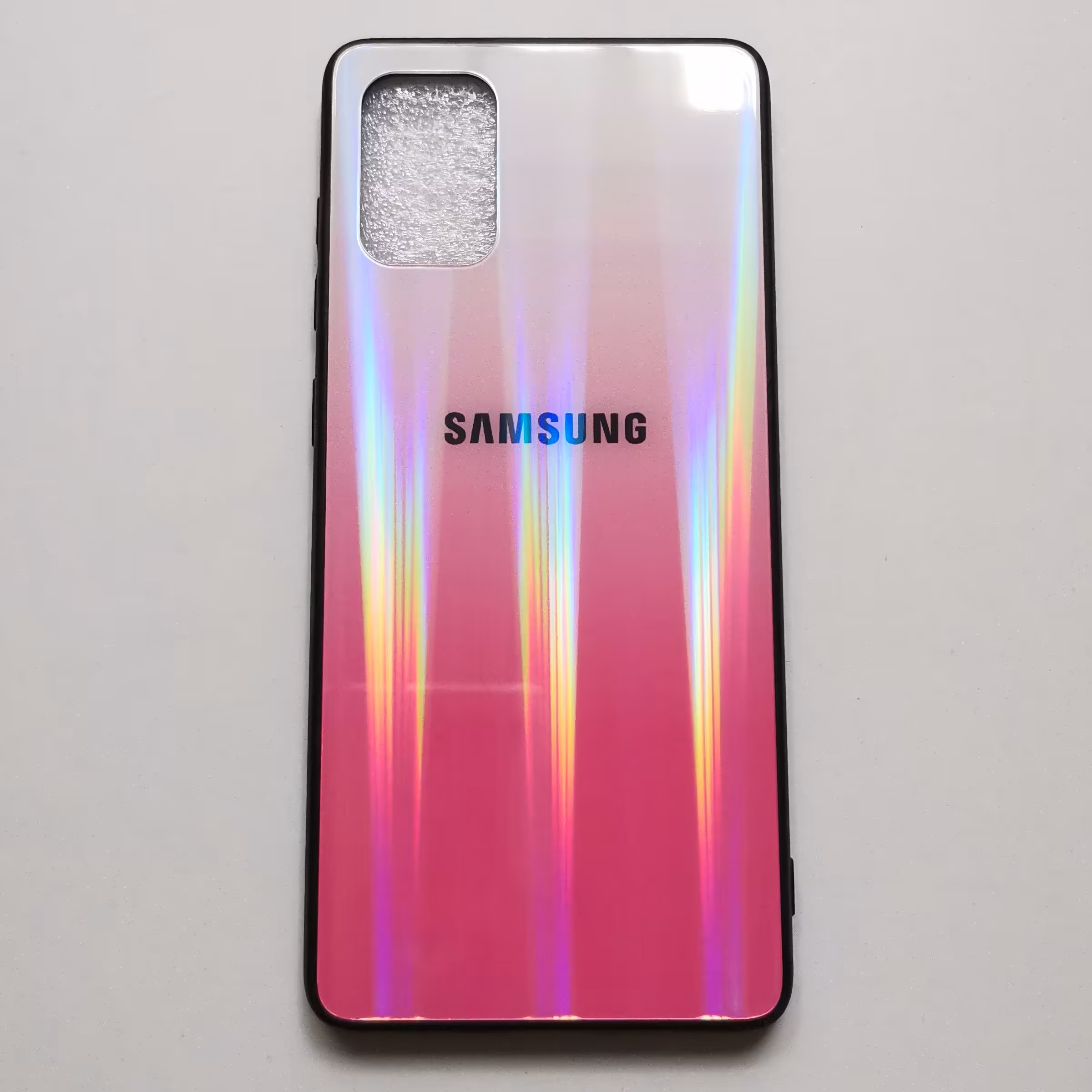 قاب لیزری پشت گلس سفید صورتی گوشی سامسونگ A71