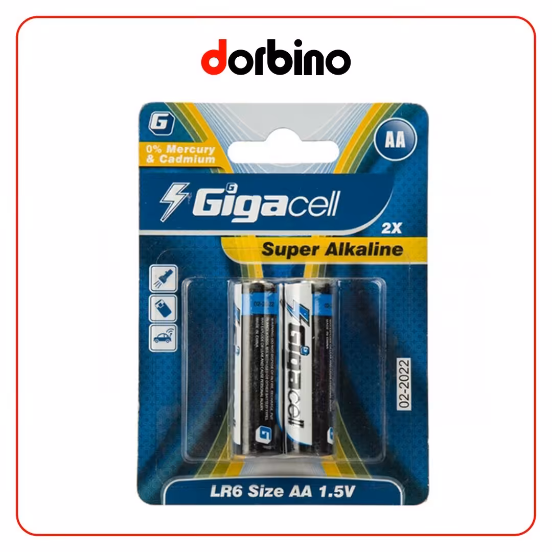 باتری قلمی آلکالاین گیکاسل 2تایی Gigacell Size AA Battery - فروشگاه دوربین دوربینو