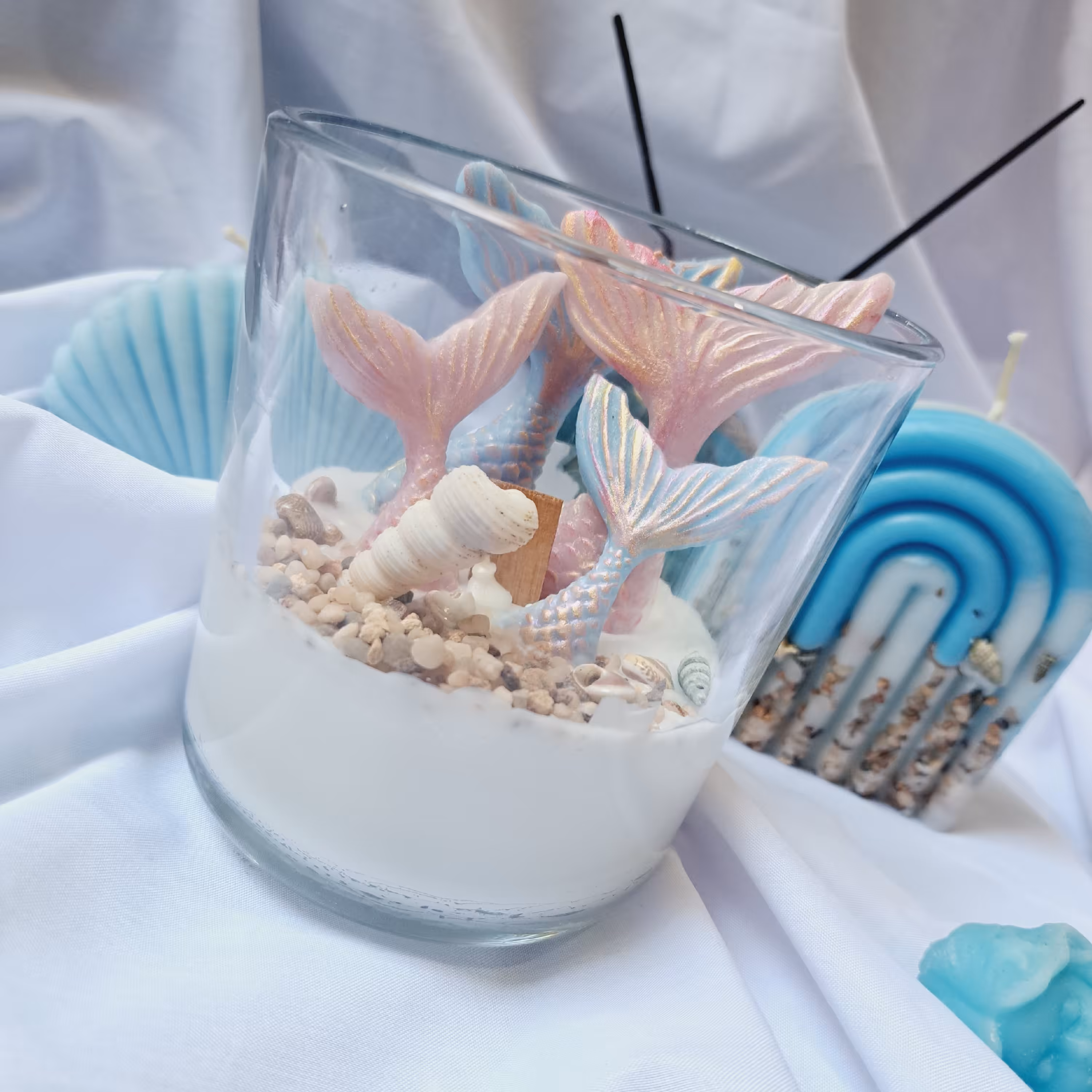 شمع زیبای تنگ دریایی ارتفاع 14 سانت مناسب برای دیزاین هدیه گیفت قابل اجرا در هر تعدادی