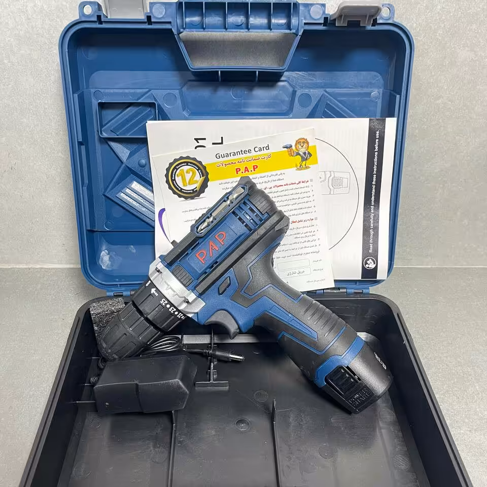دریل شارژی 12ولت لیتیوم 2دور تک باطری پی ای پی(PAP) مدل CD-1201