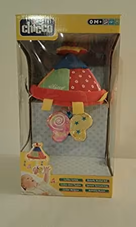 اسباب بازی نوزادی چیکو ایتالیا موزیکال کش و اینه دار ضد حساسیت طرح پروانه چیکو با بسته بندی اورجینال و عالی      chicoo
