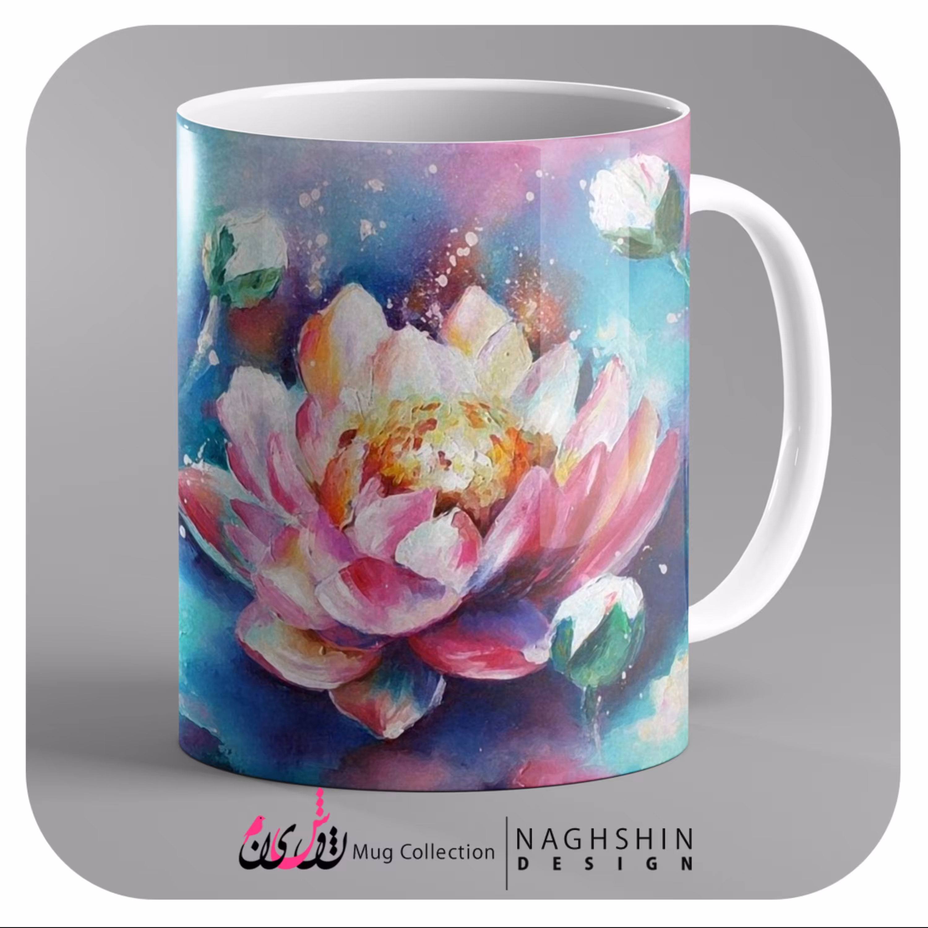 ماگ سرامیکی طرح نیلوفر 1  - چاپ سابلیمیشن - کیفیت و چاپ عالی