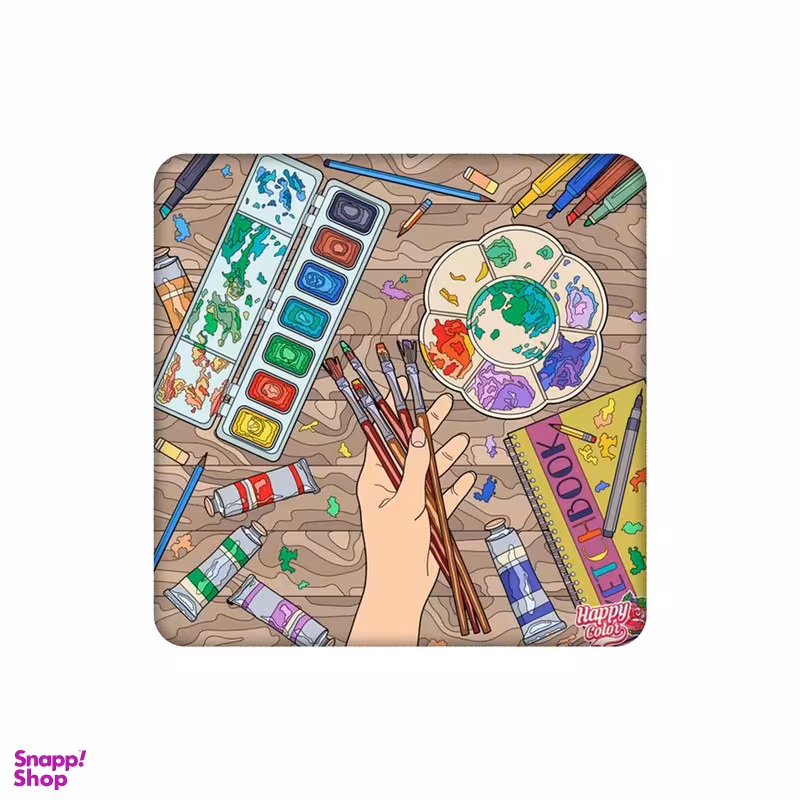 زیرلیوانی طرح نقاش و نقاشی و پالت رنگ کد 4834511