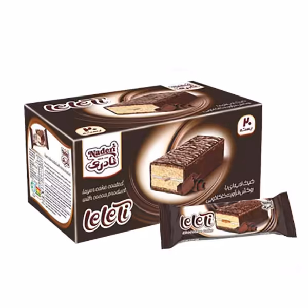 کیک لایه ای روکش شکلات لی لی تی نادری بسته 20 عددی