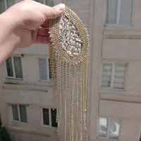 سردوشی مجلسی سردوشی  سنگ و نگین سردوشی زنانه سردوشی آبشاری سردوشی آویز دار سردوشی نقره ای سردوشی طلایی درخشان سنگ دوزی